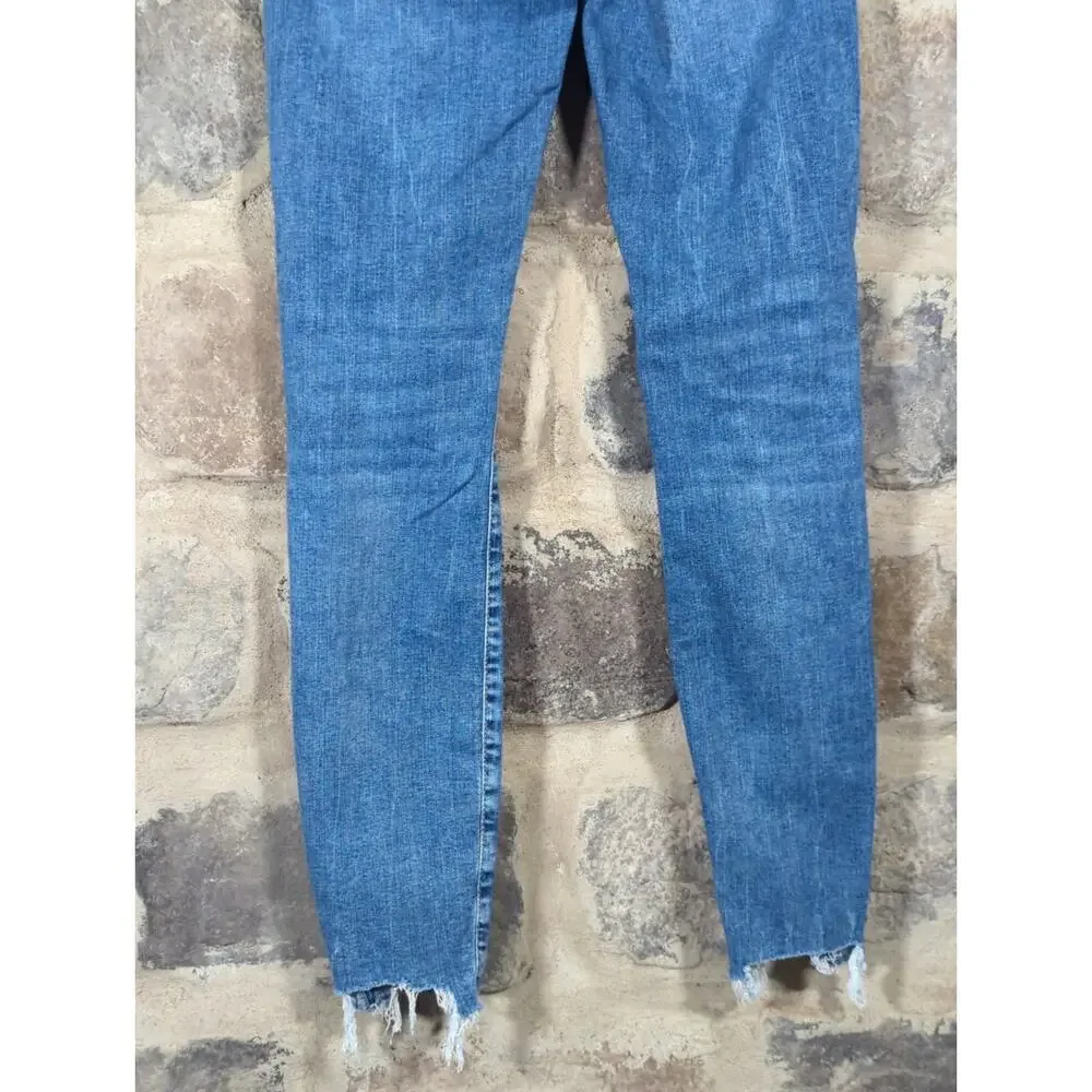 &denim Jeans Woman's Size 26 Super Skinny‎ High Waist Ankle Length Distressed